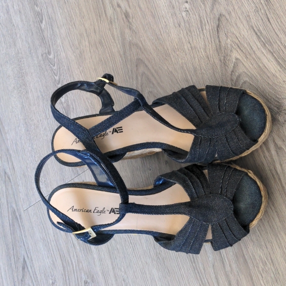 Blue denim wedge heels - Picture 2 of 2